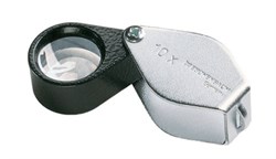 Лупа техническая складная апланатическая в металлическом корпусе Metal precision folding magnifiers, диаметр 21 мм, 10.0х - фото 6261