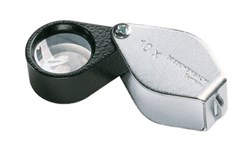 Лупа техническая складная апланатическая в металлическом корпусе Metal precision folding magnifiers, диаметр 21 мм, 8.0х - фото 6264